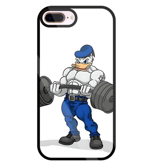 Donald Duck With Gym Glass Case For Apple iPhone 8 +