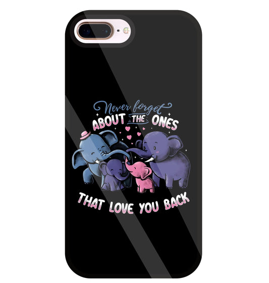 Elephant Family Glass Case For Apple iPhone 8 +