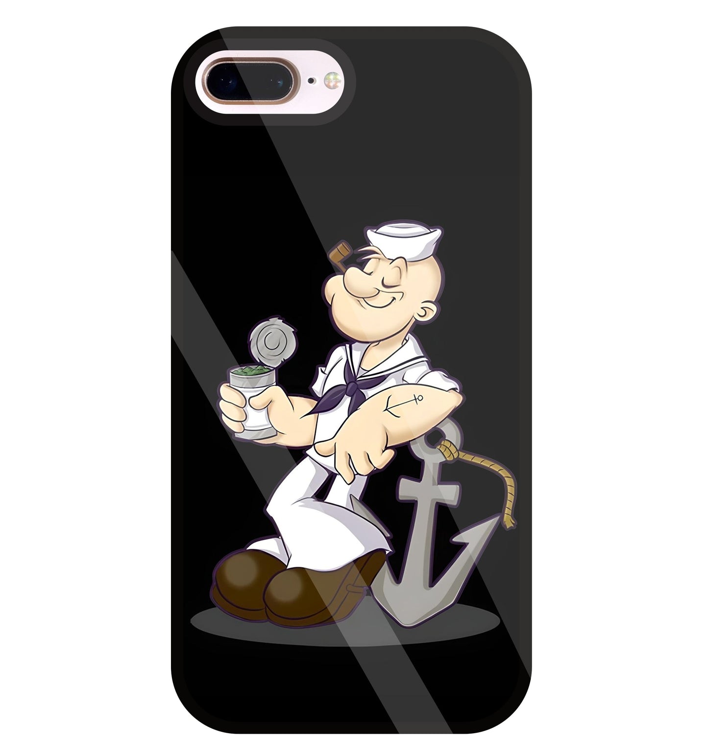 Popeye The Sailor Glass Case For Apple iPhone 8 +