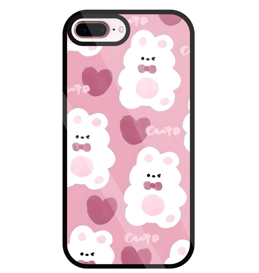 Rabbit With Heart Glass Case For Apple iPhone 8 +