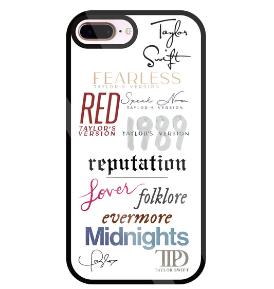 Red Taylor's Version Glass Case For Apple iPhone 8 +