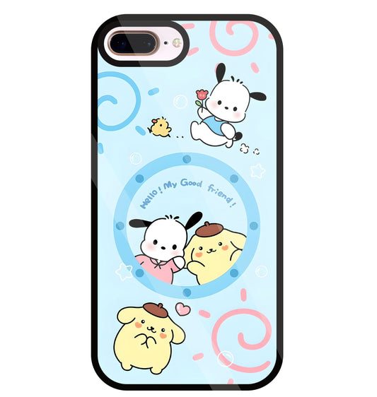 Sanrio Friends Glass Case For Apple iPhone 8 +