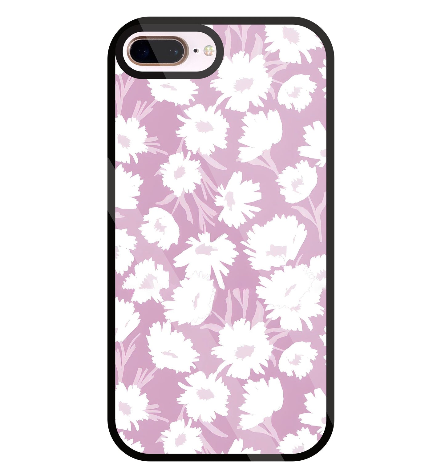 White Sunflower Glass Case For Apple iPhone 8 +