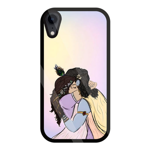 Radhe Krishna hugs Glass Case For Apple iPhone Xr