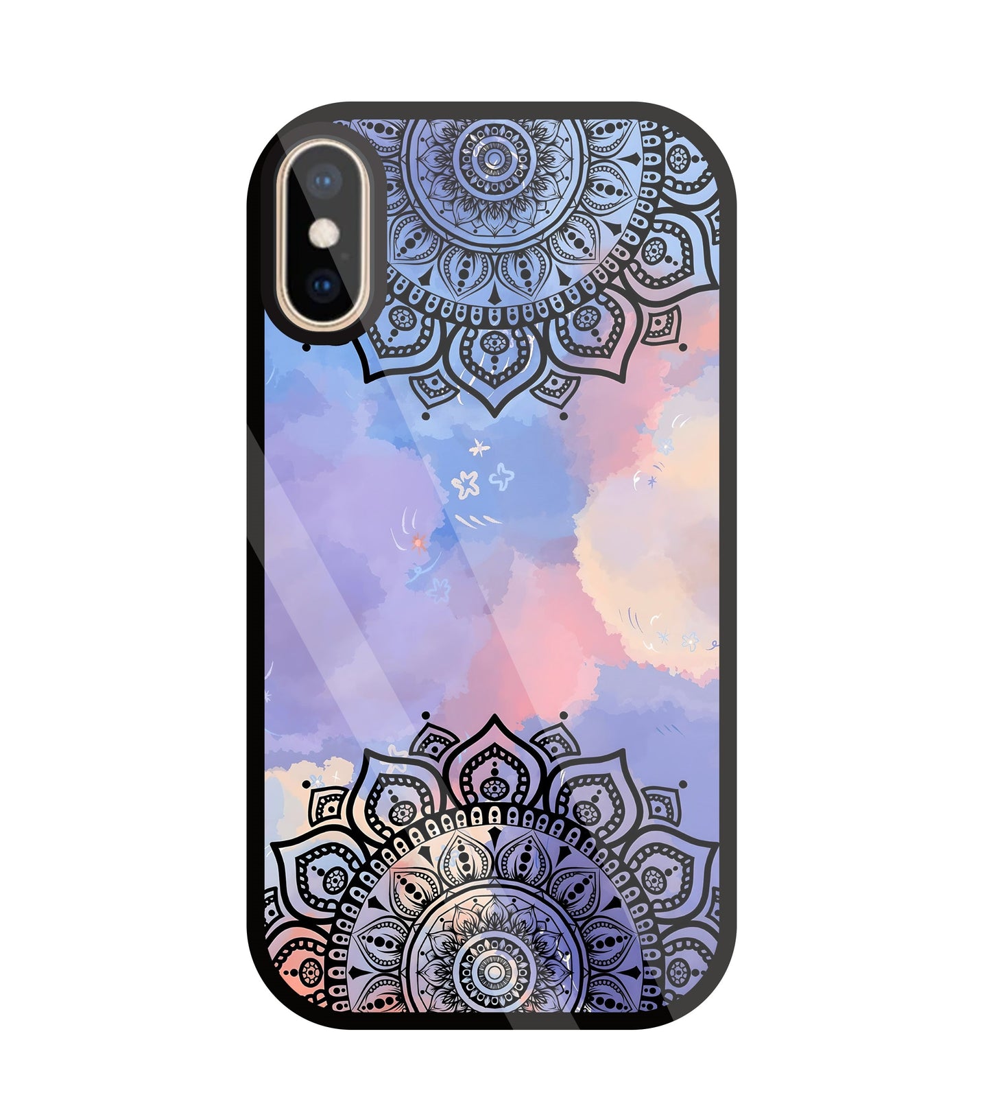 Colorful Mandala Pattern Glass Case For Apple iPhone Xs