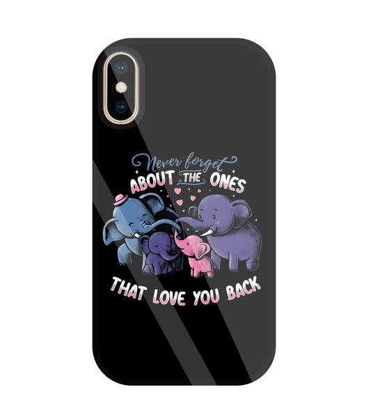 Elephant Family Glass Case For Apple iPhone Xs