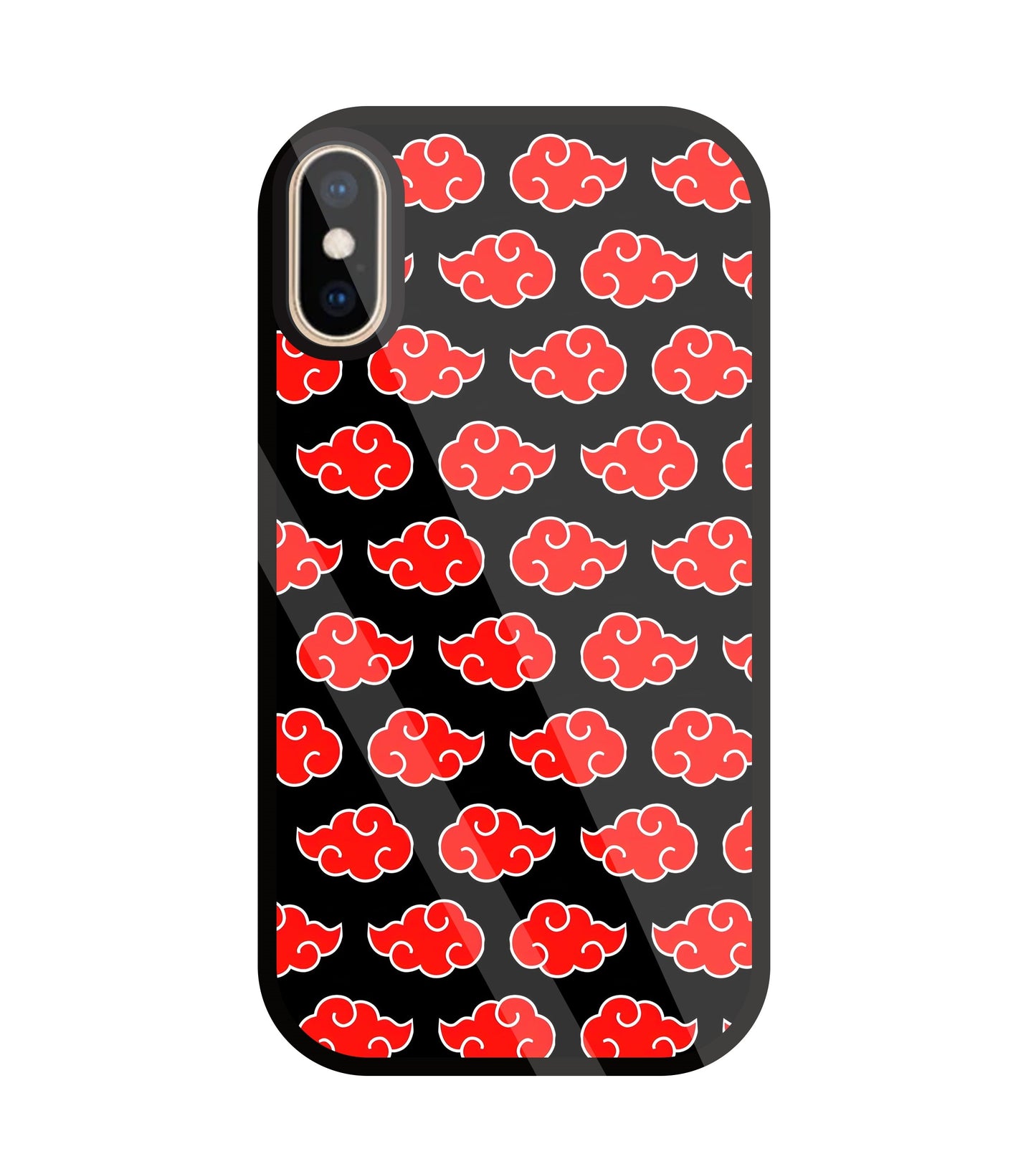 Japanese Clouds Seamless Pattern Glass Case For Apple iPhone Xs