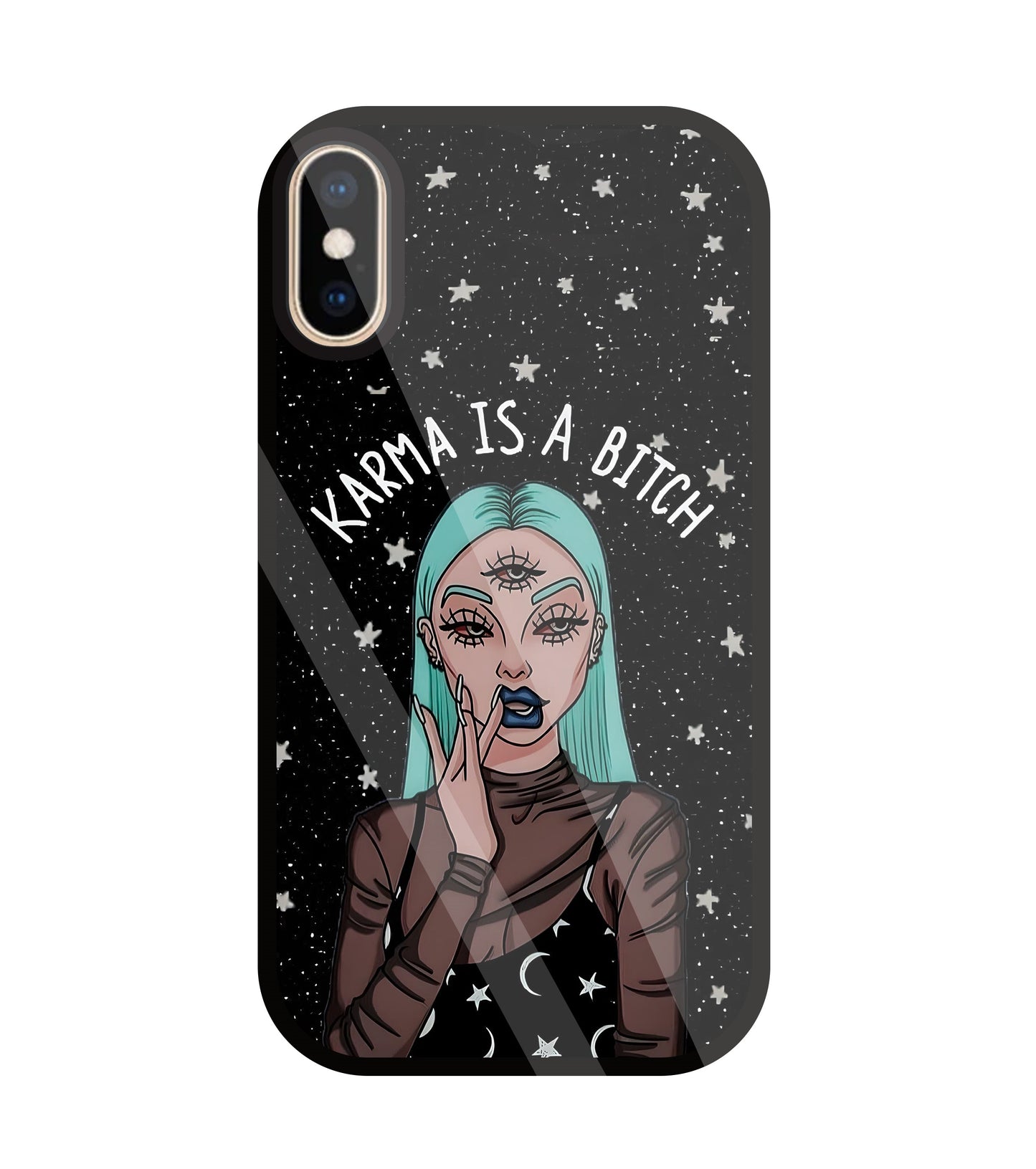 Karma Is A Bitch Glass Case For Apple iPhone Xs