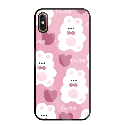Rabbit With Heart Glass Case For Apple iPhone Xs Max