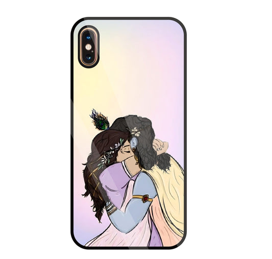 Radhe Krishna hugs Glass Case For Apple iPhone Xs Max