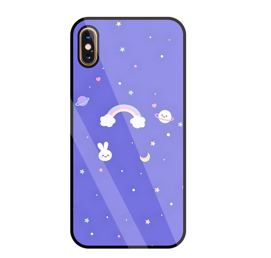 Rainbow with stars Glass Case For Apple iPhone Xs Max