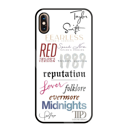 Red Taylor's Version Glass Case For Apple iPhone Xs Max