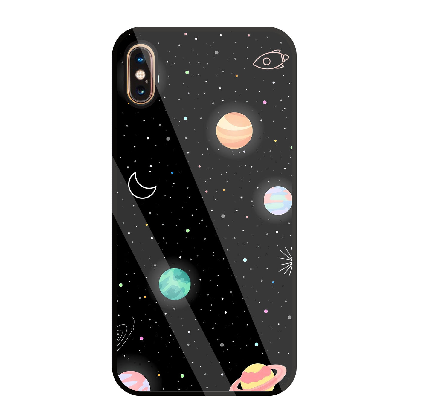 Space Galaxy Glass Case For Apple iPhone Xs Max