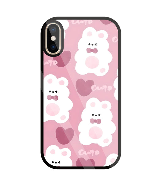Rabbit With Heart Glass Case For Apple iPhone Xs