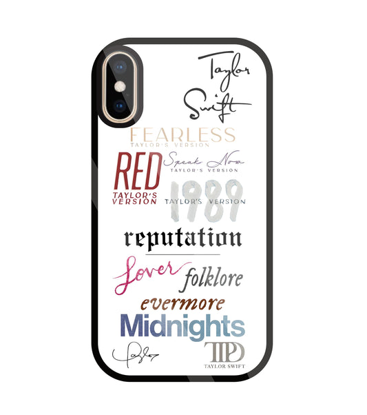 Red Taylor's Version Glass Case For Apple iPhone Xs