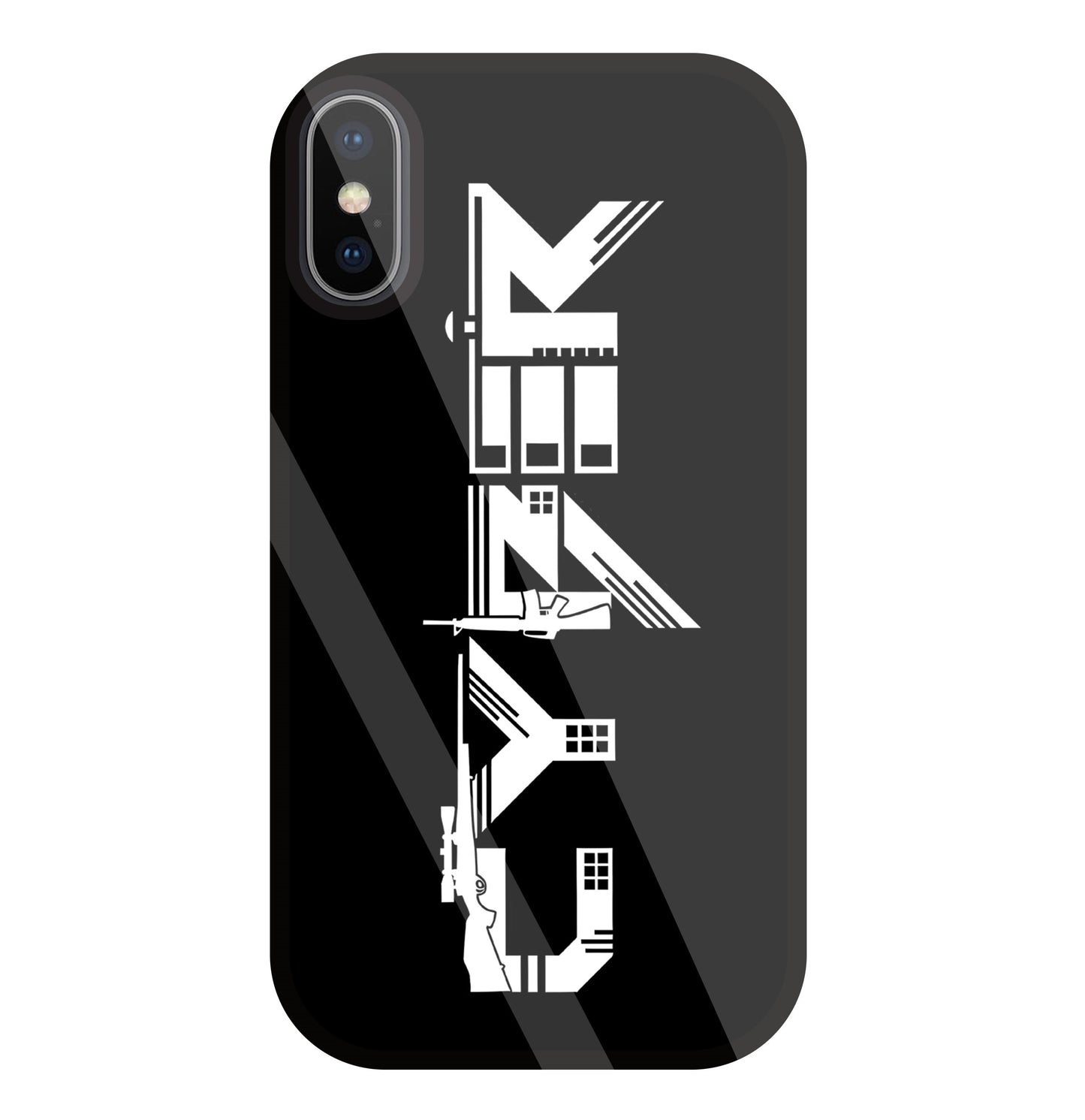 Cyber Gun Glass Case For Apple iPhone X