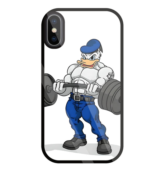 Donald Duck With Gym Glass Case For Apple iPhone X