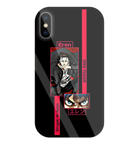 Eren Anime Glass Case For Apple iPhone X