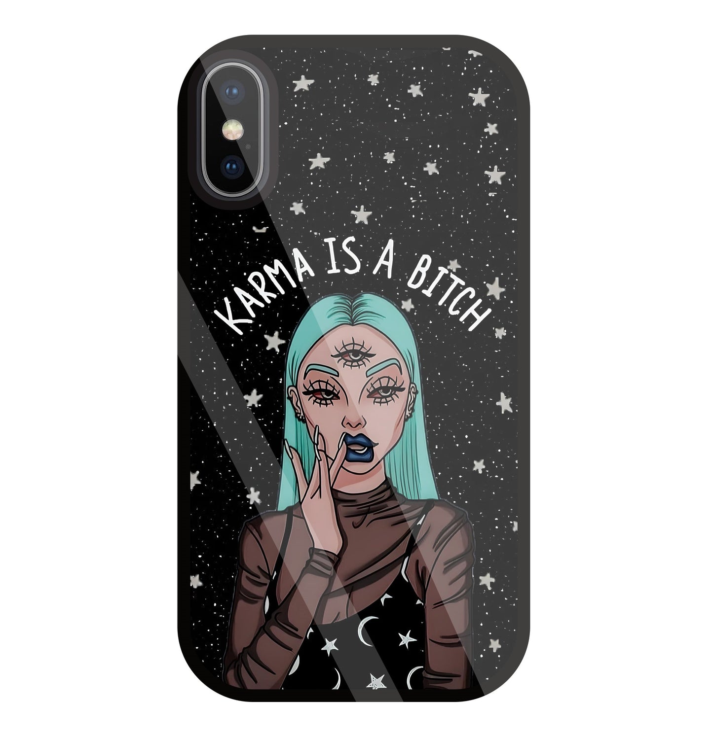 Karma Is A Bitch Glass Case For Apple iPhone X