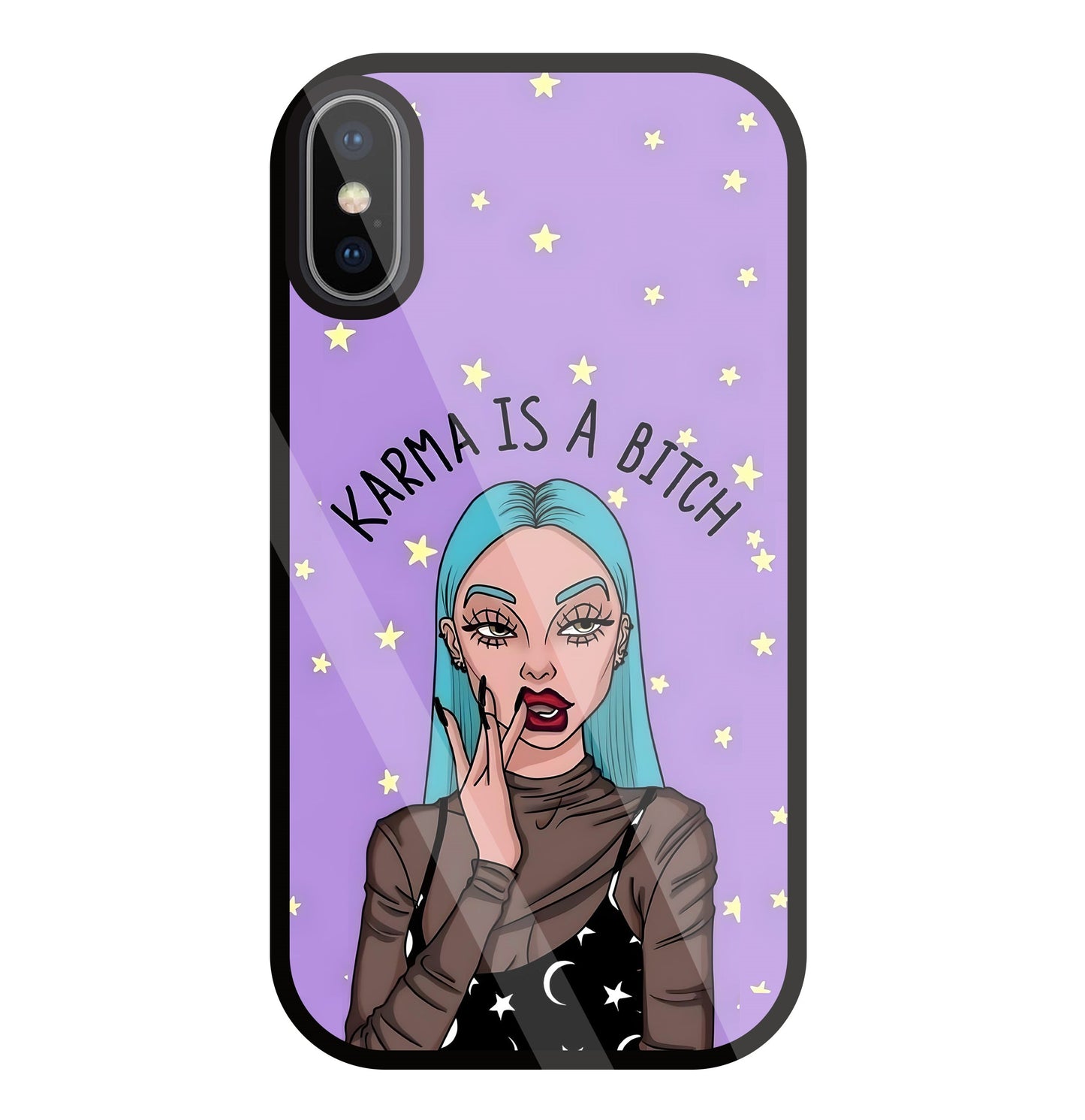 Karma is a Bitch Levender Glass Case For Apple iPhone X