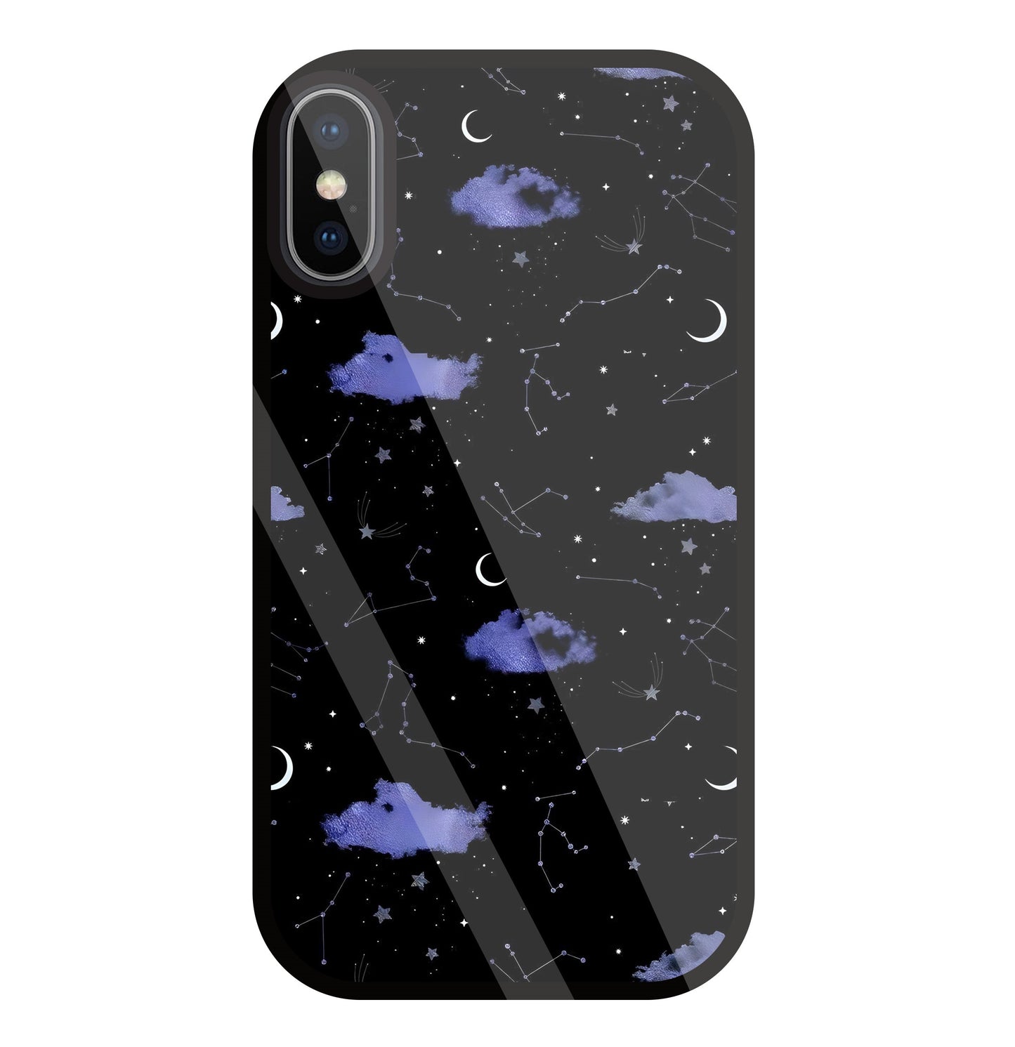 Night Sky Constellations and Stars Glass Case For Apple iPhone X
