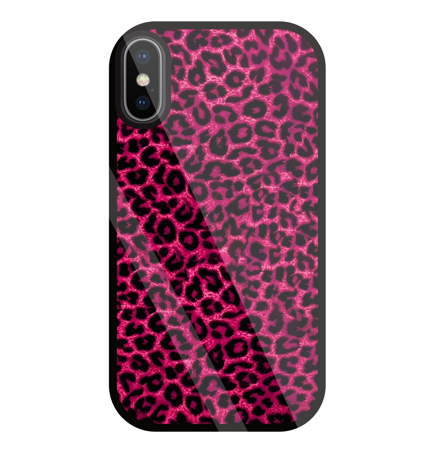 Pink Leopard Glass Case For Apple iPhone X