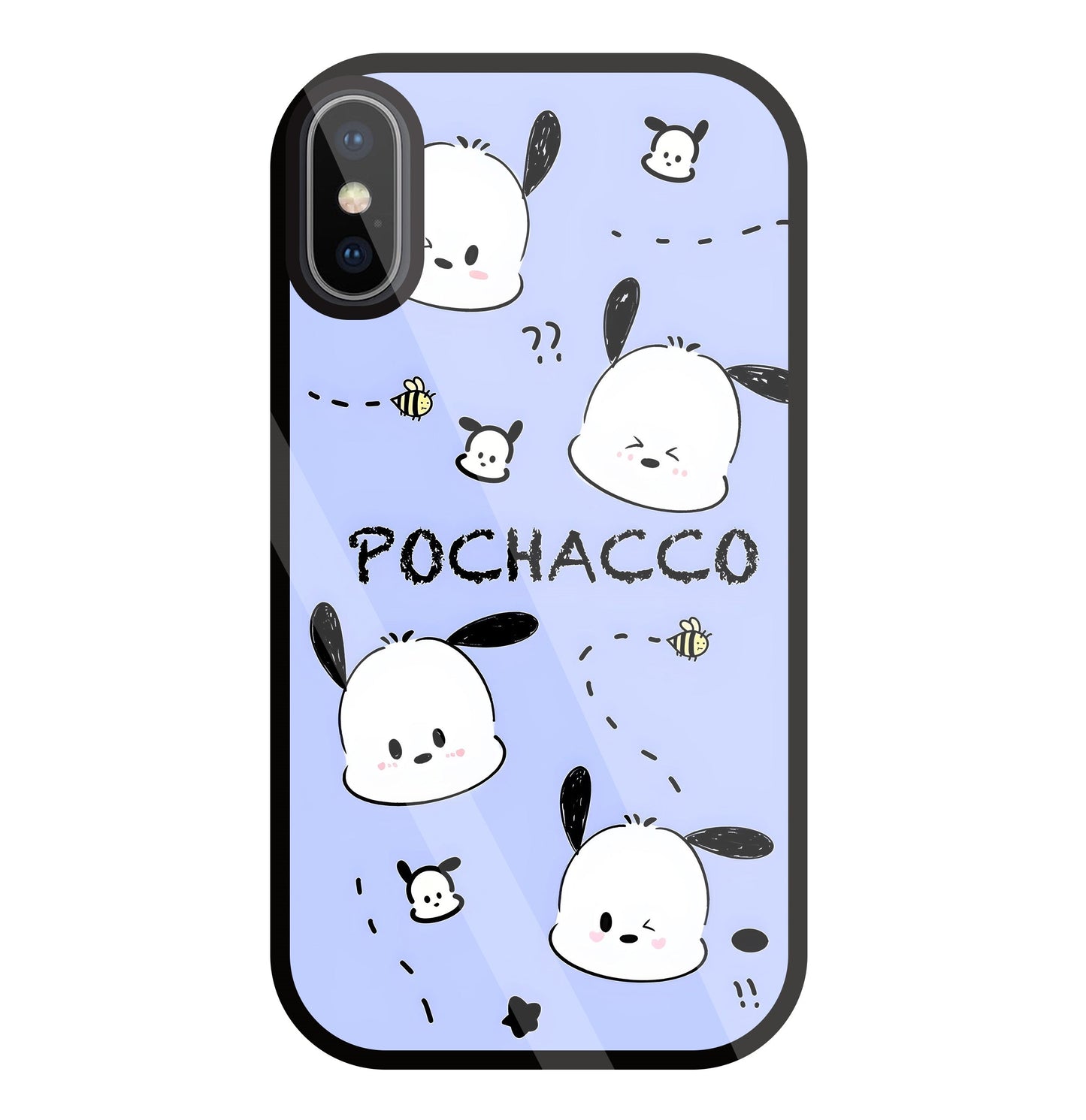 Pochacco Puppy Levender Glass Case For Apple iPhone X