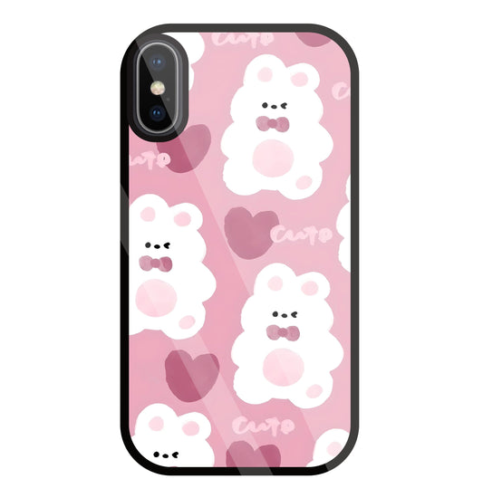 Rabbit With Heart Glass Case For Apple iPhone X