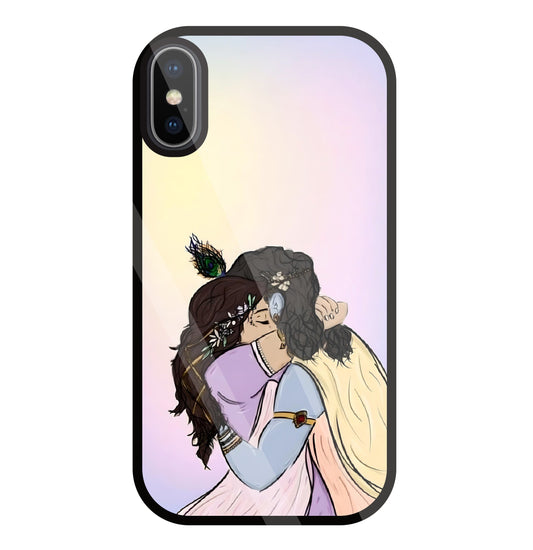 Radhe Krishna hugs Glass Case For Apple iPhone X