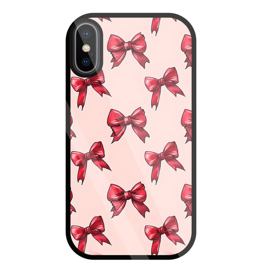 Red Ribbon Glass Case For Apple iPhone X