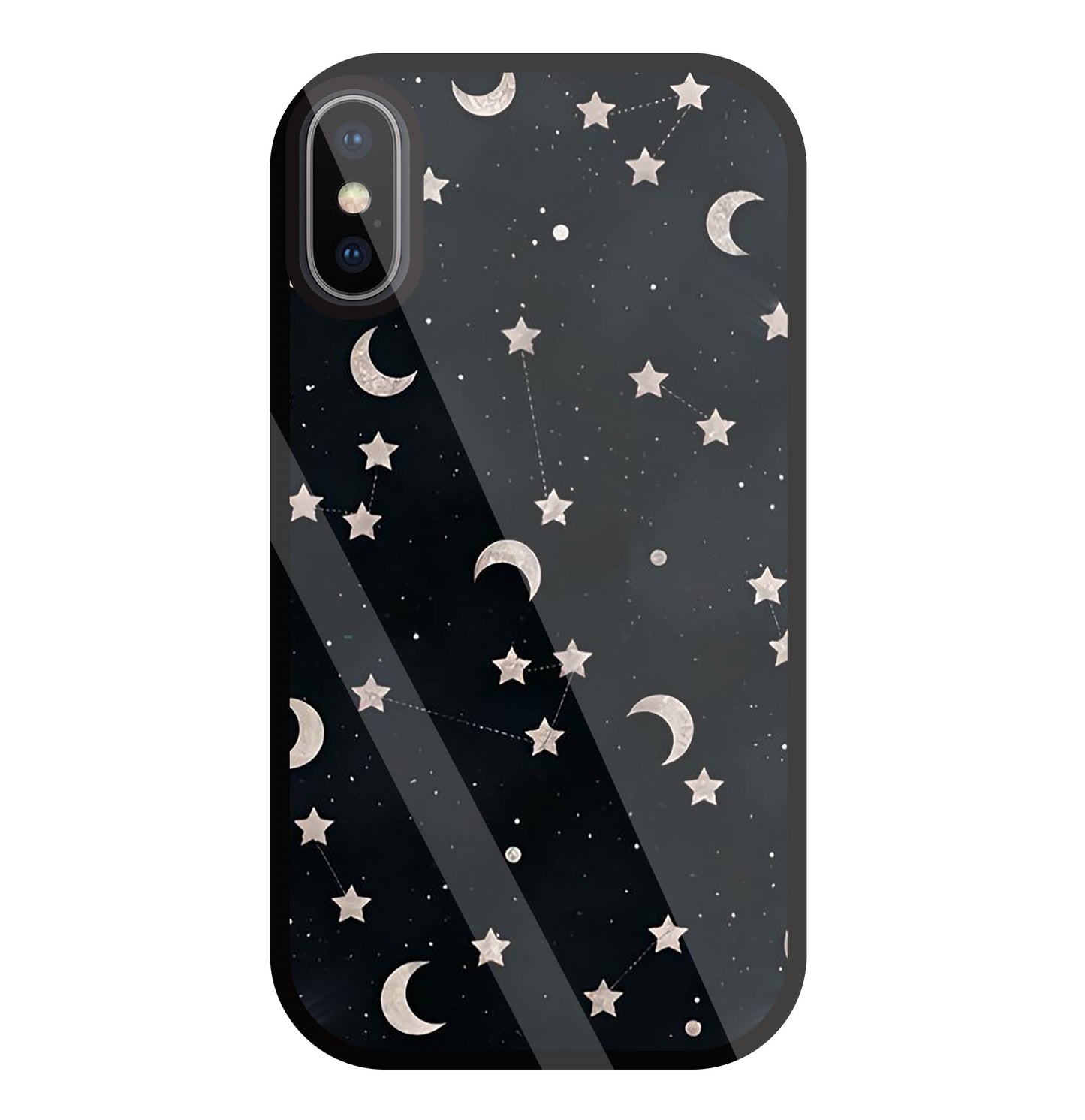 Star And Hulf Moon Space Glass Case For Apple iPhone X