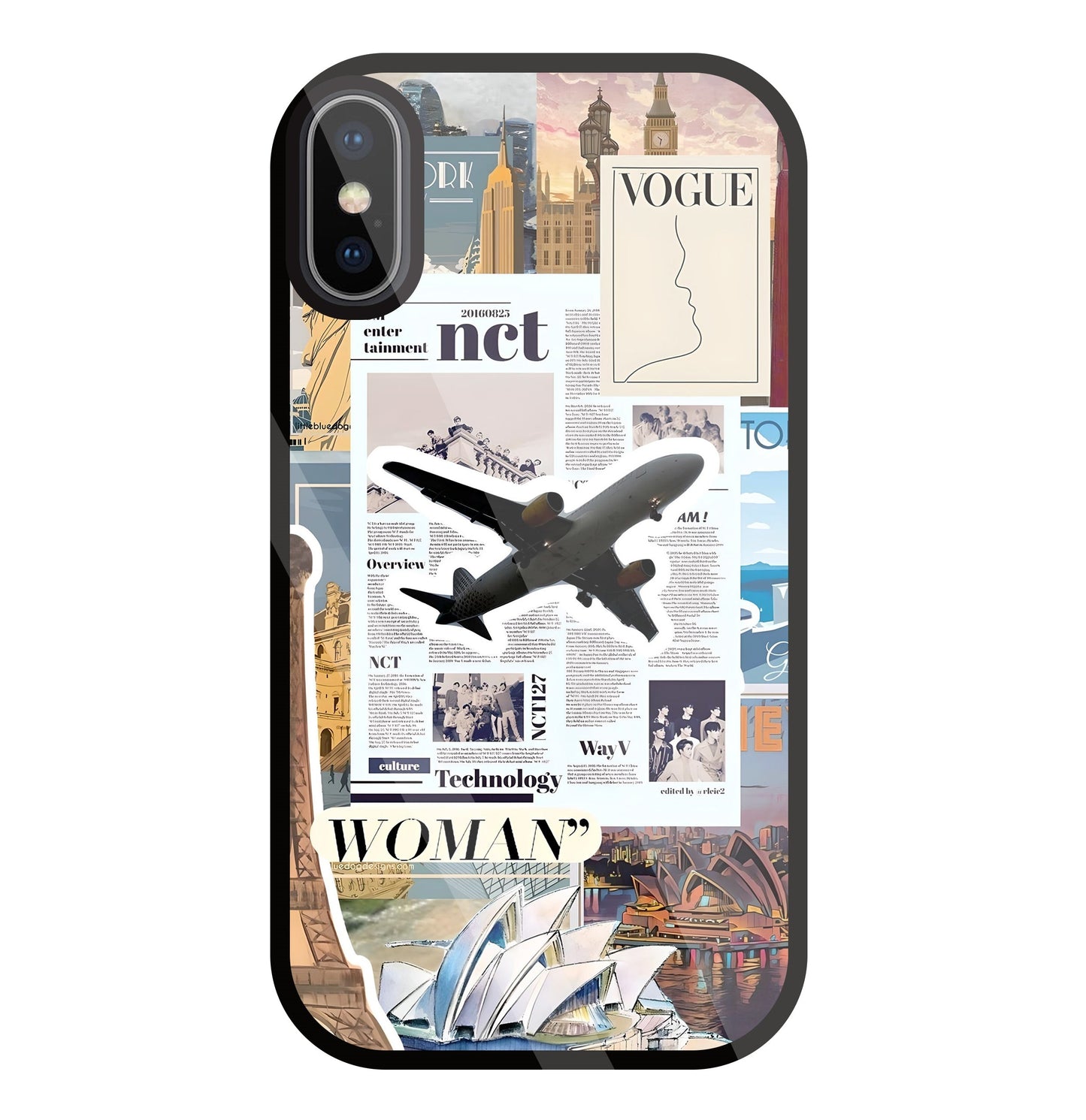 Woman Aeroplane Glass Case For Apple iPhone X