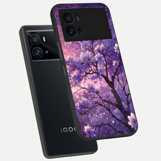 Blossom Tree phone case For iQOO 9 Pro showing premium glass back cover with detailed artwork
