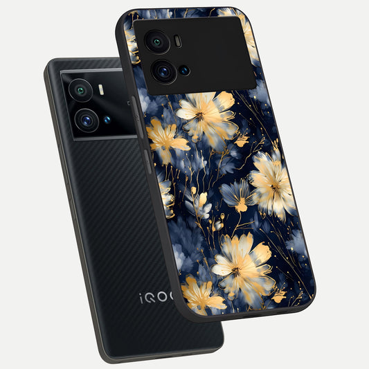 Royal Petal Dream phone case For iQOO 9 Pro showing premium glass back cover with detailed artwork