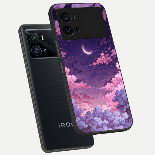 Sky Drift Clouds phone case For iQOO 9 Pro showing premium glass back cover with detailed artwork