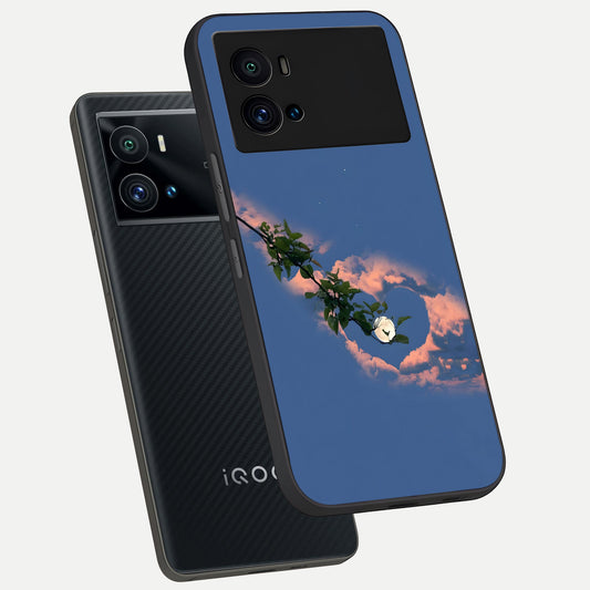 Sky Under Tree phone case For iQOO 9 Pro showing premium glass back cover with detailed artwork
