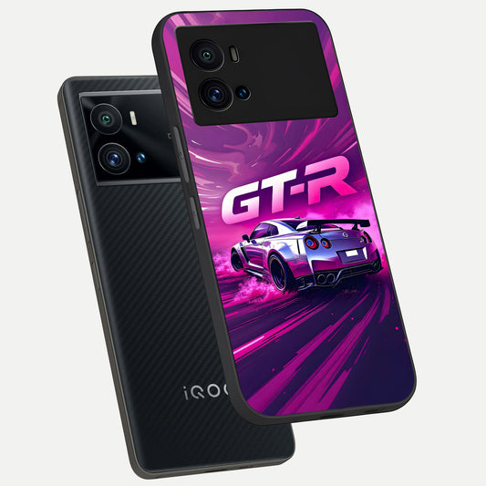 Speed Drift Legend phone case For iQOO 9 Pro showing premium glass back cover with detailed artwork