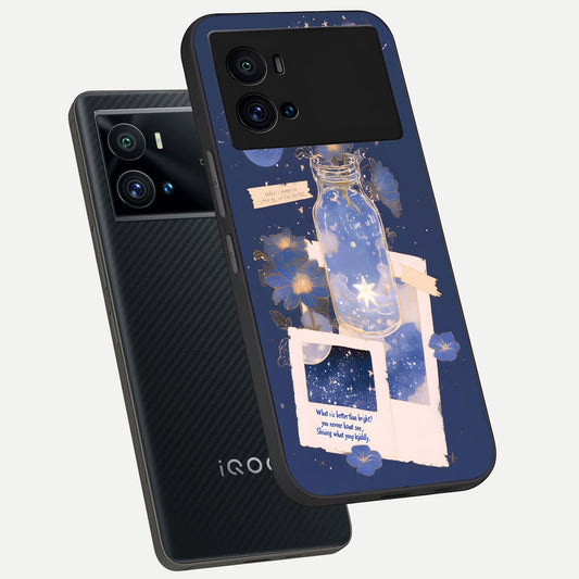 Starlit Cosmic Jar phone case For iQOO 9 Pro showing premium glass back cover with detailed artwork