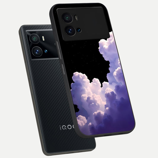 Starlit Night Whispers phone case For iQOO 9 Pro showing premium glass back cover with detailed artwork
