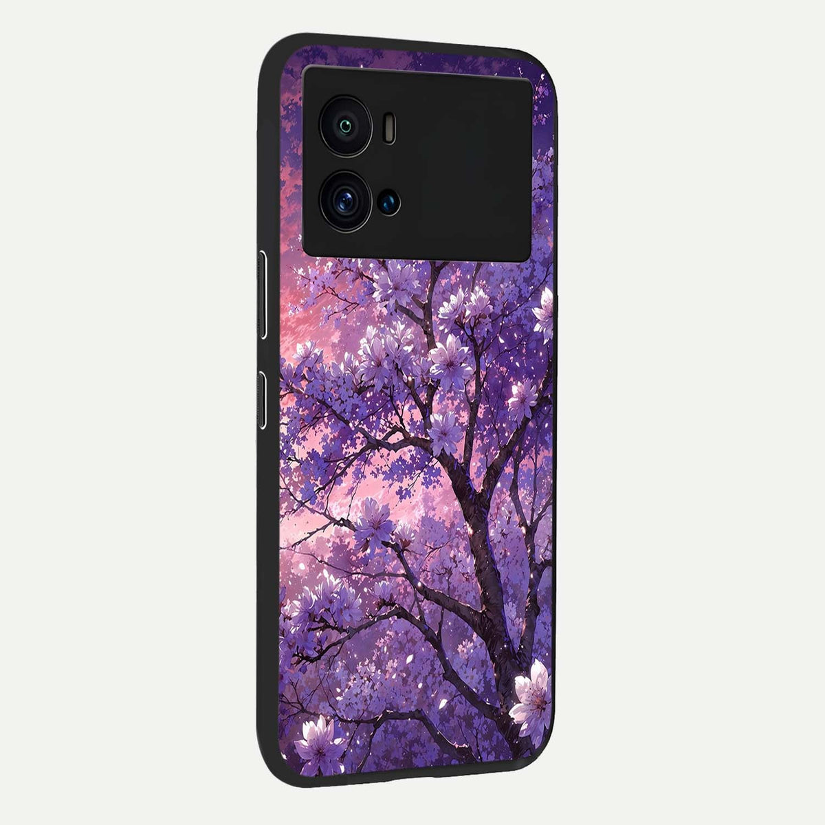 Blossom Tree back cover For iQOO 9 Pro slim fit glass case with vibrant aesthetic design