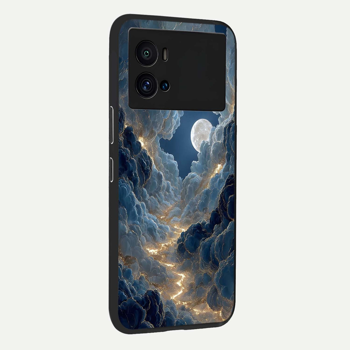 Celestial Cloud Road back cover For iQOO 9 Pro slim fit glass case with vibrant aesthetic design