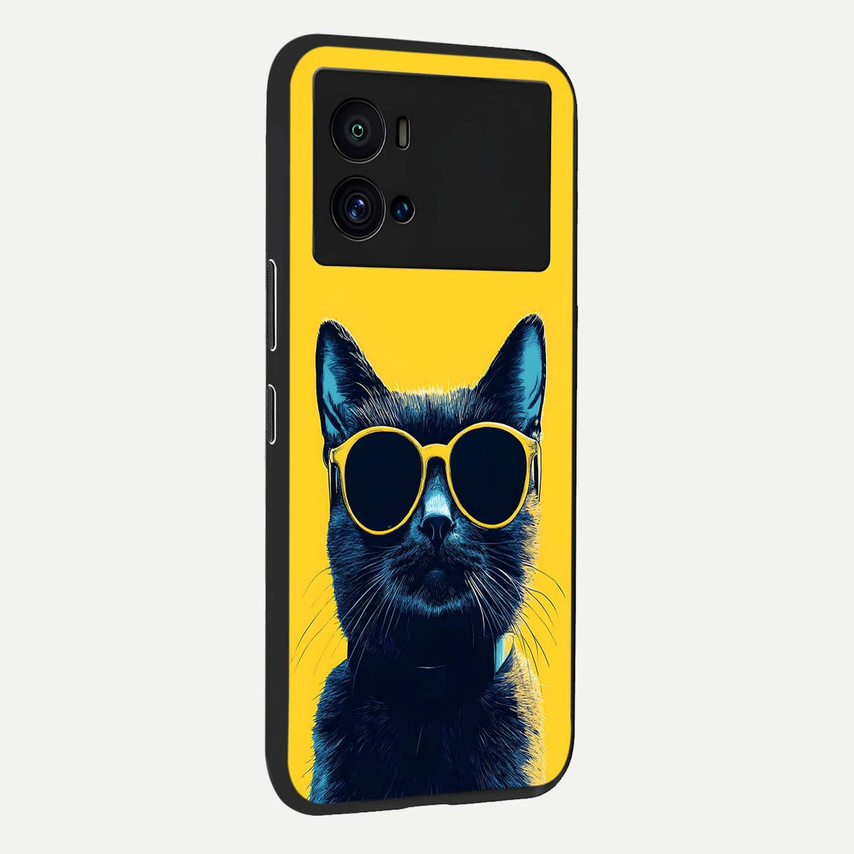 Cool Cat Vibes back cover For iQOO 9 Pro slim fit glass case with vibrant aesthetic design