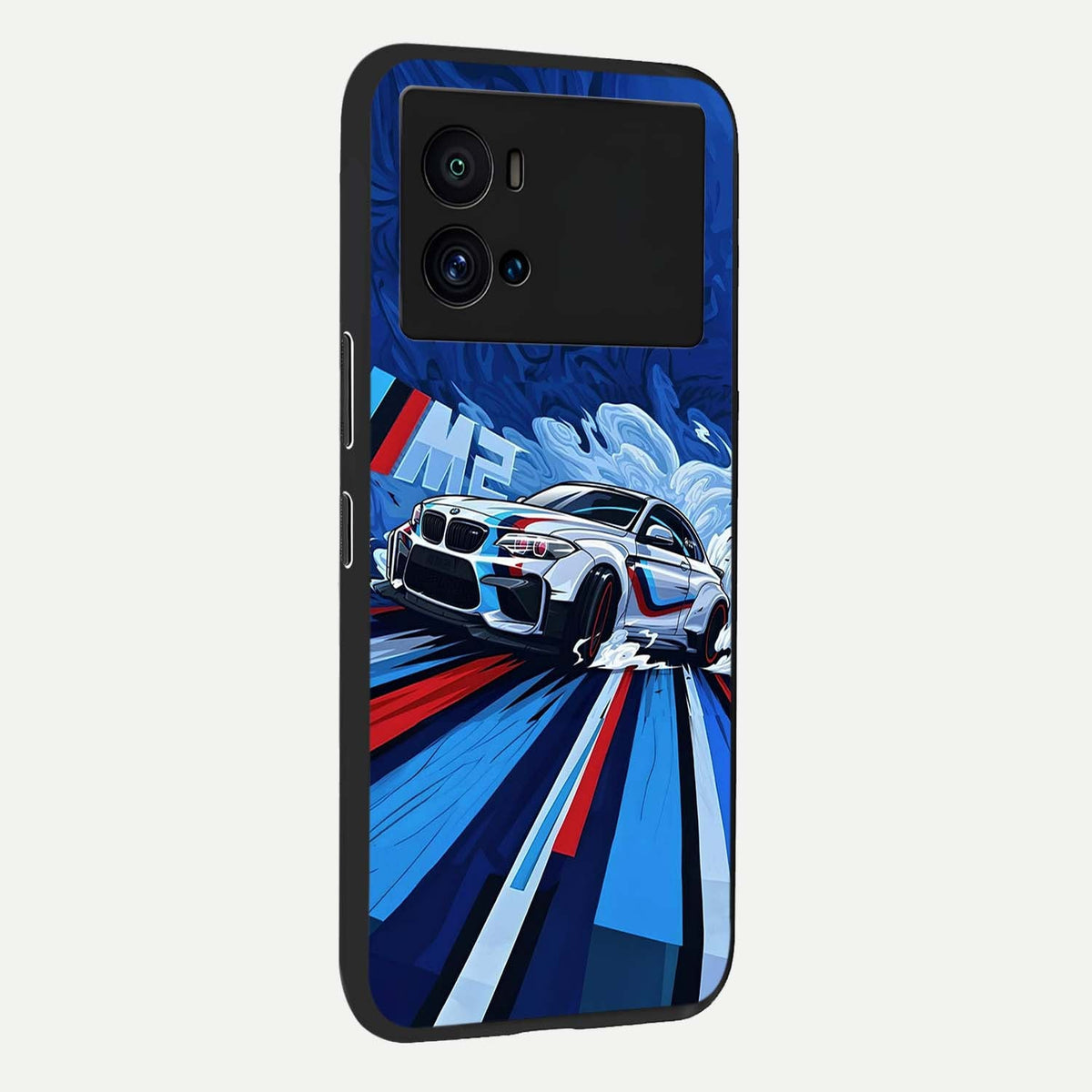 Drift Power Rush back cover For iQOO 9 Pro slim fit glass case with vibrant aesthetic design