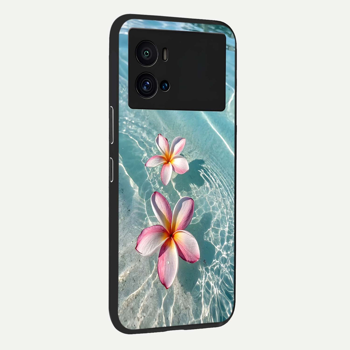 Floating Bloom Bliss back cover For iQOO 9 Pro slim fit glass case with vibrant aesthetic design