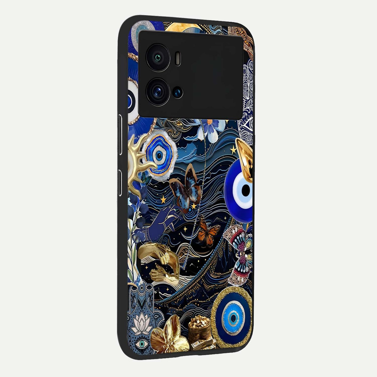 Golden Moon Magic back cover For iQOO 9 Pro slim fit glass case with vibrant aesthetic design