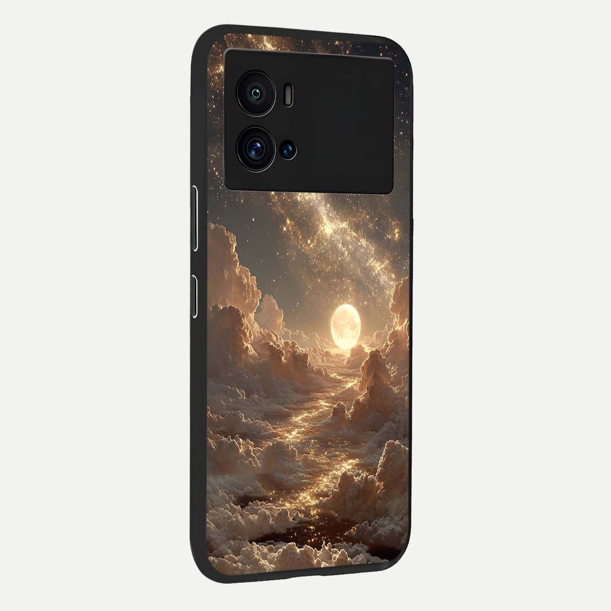 Golden Sky Dream back cover For iQOO 9 Pro slim fit glass case with vibrant aesthetic design