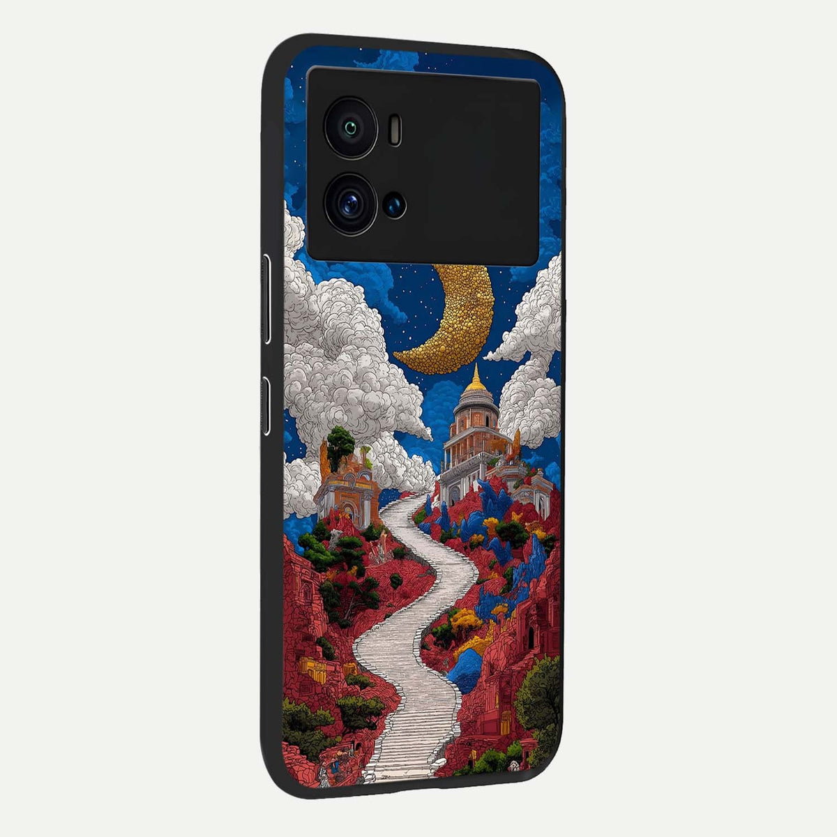 Heavenly Moon Path back cover For iQOO 9 Pro slim fit glass case with vibrant aesthetic design
