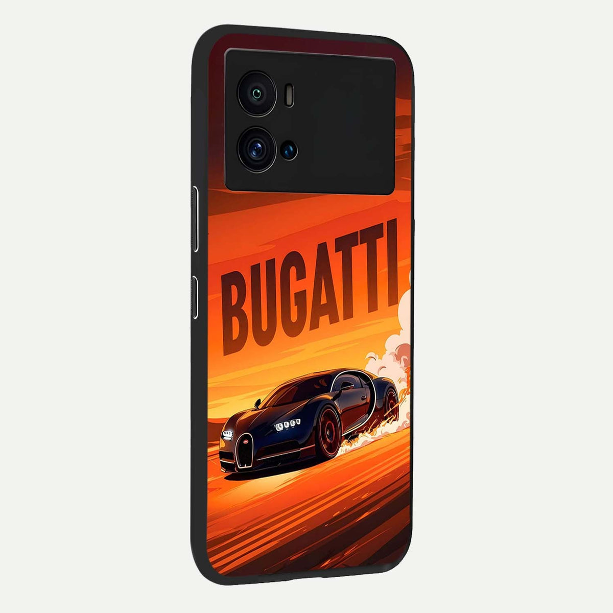 Inferno Bugatti Storm back cover For iQOO 9 Pro slim fit glass case with vibrant aesthetic design
