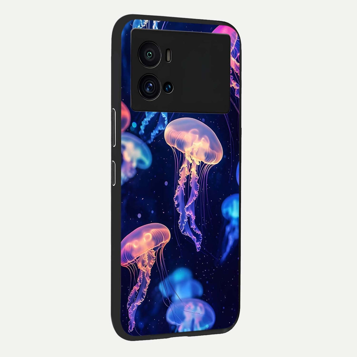 Jellyfish Pattern back cover For iQOO 9 Pro slim fit glass case with vibrant aesthetic design