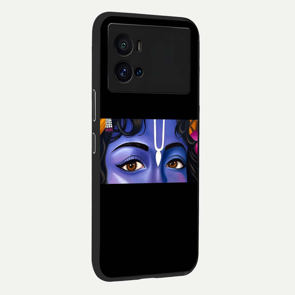 Krishna Eye back cover For iQOO 9 Pro slim fit glass case with vibrant aesthetic design